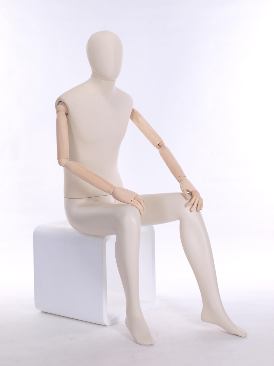 Meta Abstract Male Mannequin with wooden articulating arms
